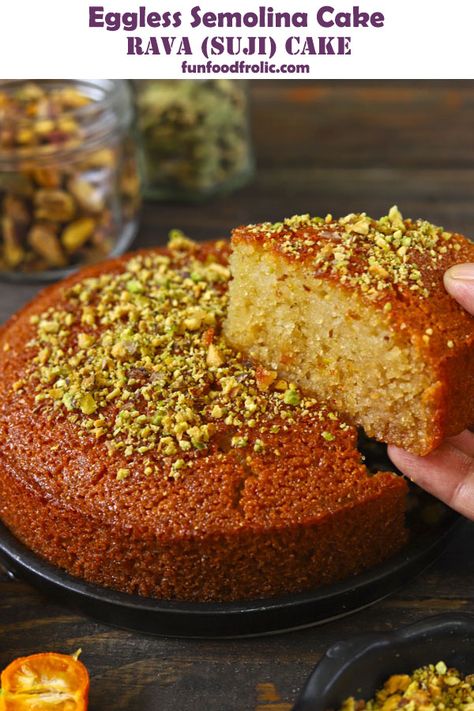 Rava Cake Recipe, Semolina Recipes, Rava Cake, Semolina Cake Recipe, Semolina Cake, Healthy Cakes, Eggless Cake Recipe, Eggless Desserts, Eggless Recipes