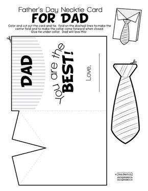 Father's Day Card Template, Tie Template, Fathers Day Art, Father's Day Activities, Father's Day Printable, Crafts Printable, Father's Day Craft, Fathers Day Ideas, Activities Printable