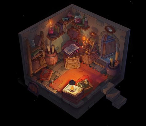 Fantasy Isometric, Shop Concept Art, Potion Shop, Indoor Architecture, Me Illustration, Isometric Room, Fantasy Map Making, Props Design, Learning Something New