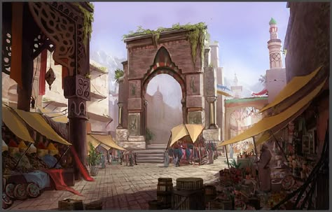 Port Nyanzaru Port Nyanzaru Art, Neverwinter Art, Dnd Environment Art, Port Nyanzaru, Fantasy Capital, Tomb Of Annihilation, Elder Scrolls Lore, Dnd Things, Fantasy Scenery