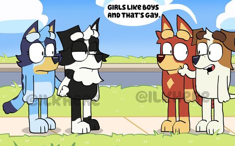 Bluey Backyard, Rusty X Jack, Bluey X Mackenzie, Bluey Pics, Bingo Pictures, Bluey Funny, Bluey Fanart, Bluey Art, Bingo Bluey