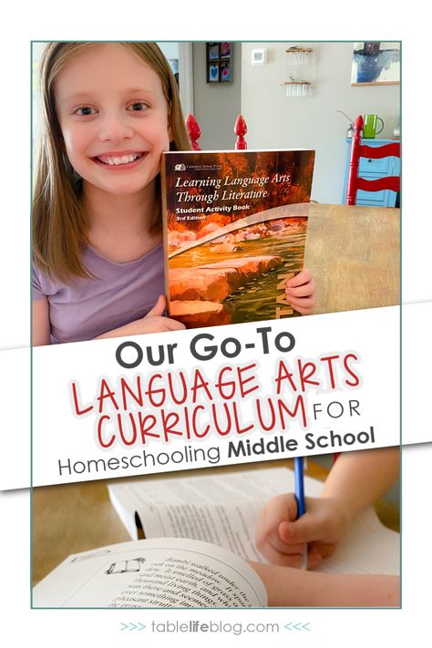 Looking for the best language arts curriculum option for the middle school years? Here’s what you should know about Learning Language Arts Through Literature and why it’s an especially great fit for homeschooling middle school. Learning Language Arts Through Literature, Language Arts Activities Middle School, Homeschool Writing Curriculum, Homeschooling Middle School, Middle School Homeschool, Homeschool Middle School, Grammar Games, Writing Curriculum, Homeschool Writing