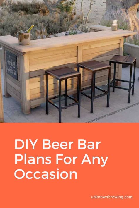 How To Build A Bar, Diy Patio Bar Ideas, Diy Bar Top Ideas, Outdoor Bar Top Ideas, Diy Beer Bar, Homemade Bar Ideas, Dyi Bar, Diy Home Bar Plans, Build A Bar Diy