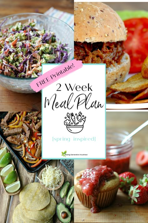 Nourishing 2 Week Meal Plan {Spring Inspired Part 2} - Raising Generation Nourished 2 Week Meal Plan, Nourishing Dinner, Pro Metabolic, Ancestral Nutrition, Gluten Free Meal Plan, Spring Meals, Hearty Dinner Recipes, Nourishing Traditions, Summer Meal Planning