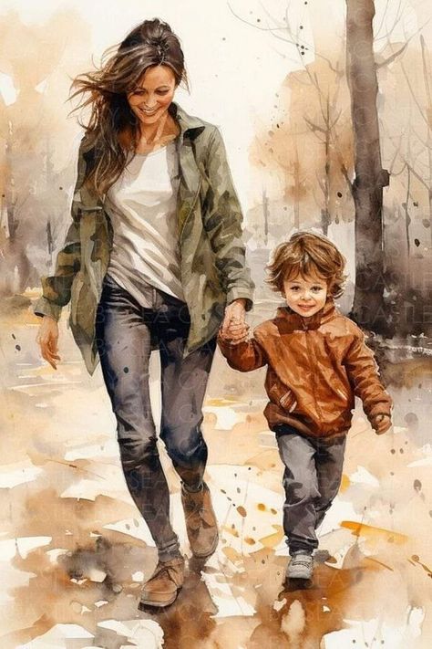 Mother And Son Art, Mother Son Bond, Family Picture Drawing, Son And Mother, Mother And Sons, Mothers And Sons, Nativity Scene Display, Mother And Son, Mother Son