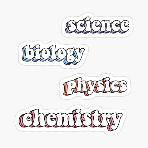 Goodnotes Stickers Science, Science Aesthetic Sticker, Biology Stickers Aesthetic, 2024 Sticker Design, Science Font Design, School Book Covers Science, Science Stickers Aesthetic, Physics Stickers Printable, Biology Stickers Printable