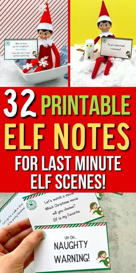 Need last minute Elf on the Shelf ideas that are easy to set up? These printable Elf on the Shelf notes are great for that! Just download the Elf on the Shelf printables, cut out the note cards, and set them up with your elf and a prop or two. Includes notes for bad behavior and naughty kids too! Great for easy Elf scenes! Elf On The Shelf For Bad Behavior Kids, Nerds Rope Elf On The Shelf, Elf On The Shelf Notes About Listening, Elf On The Shelf Bad Behavior Note, Elf On The Shelf Sayings Funny, Elf After Bad Behavior, Elf On The Shelf Notes For Bad Kids, Note From Elf When Kids Are Bad, Elf Not Coming Bad Behavior