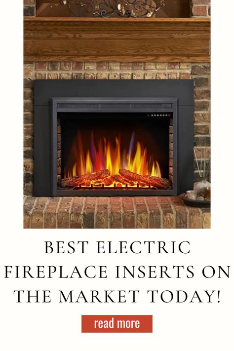 Give your home an elegant upgrade. Dive into our curated list of the best electric fireplace inserts! #ElectricFireplaceInserts Electric Insert Fireplace, Built In Electric Fireplace Diy, Fireplace Inserts Electric, Electric Fireplace Redo Ideas, Fireplace Insert Ideas Electric, Fireplace Insert Ideas, Den Remodel, Electric Fireplace Inserts, Best Space Heater