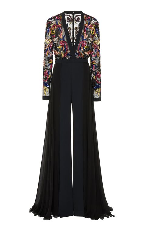 Floral Sequin Embellished Jumpsuit by ZUHAIR MURAD for Preorder on Moda Operandi Jumpsuit To Wear To A Wedding, New Jumpsuit Designs, Jumpsuits For Women Western, Party Jumpsuits For Women Classy, Jumpsuits For Women Classy Wedding, Indian Jumpsuit Outfit, Jump Suites Elegant, Elegant Jumpsuits For Women, Soiree Jumpsuits For Hijab