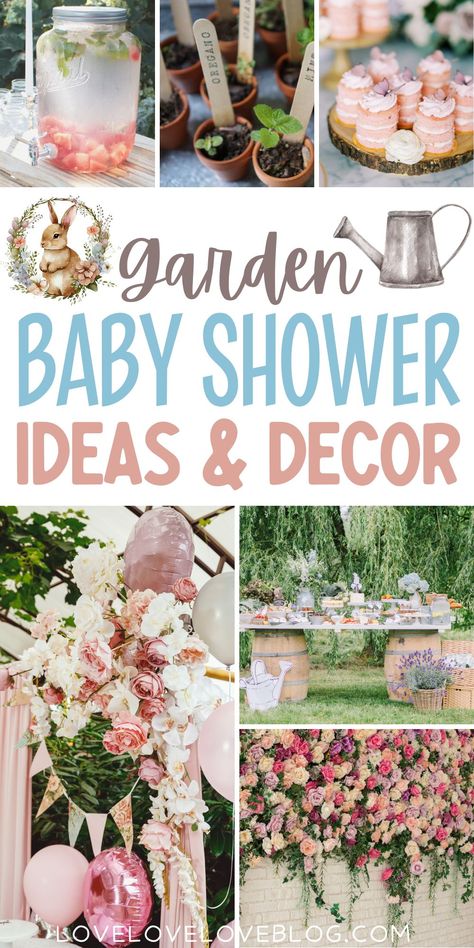 Garden Party Shower Baby, English Garden Baby Shower Theme, Little Sprout Baby Shower Theme, Secret Garden Baby Shower Ideas, Garden Theme Baby Shower Ideas, Garden Party Baby Shower Ideas, Flower Baby Shower Theme, Spring Baby Shower Ideas, Baby Shower Garden