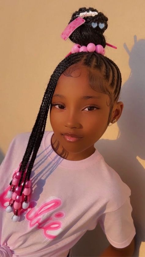 AziyahZaliyah on Instagram: “She’s Backkkkkk! Hair by @beautifiedbytoots_ #reels #braidstyles #braids #bayareahairstylist #bayareahair #pink #prettyinpink #fyp…” Girls Braided Hairstyles Kids, Black Kids Braids Hairstyles, Barbie Hairstyle, Lil Girl Hairstyles, Kid Braid Styles, Journal Diy, Toddler Hairstyles Girl, Cute Braided Hairstyles