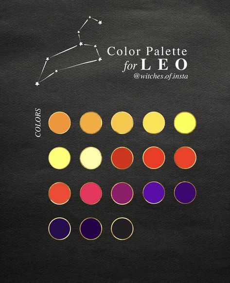 Leo Colour Palette, Leo Zodiac Color Palette, Leo Color Palette, Astrology Colors, Leo Colors, Zodiac Sign Colors Palette, Leo Aesthetic, Sun Outfit, Scorpio Ascendant