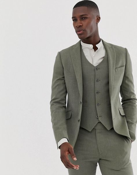 Fall Wedding Colors We're LOVING Right Now | Green Wedding Shoes Green Suit Men, Olive Green Suit, Groom Wedding Attire, Dinner Suit, Green Suit, Fall Wedding Colors, Wedding Suits Men, Green Wedding Shoes, Wedding Outfits