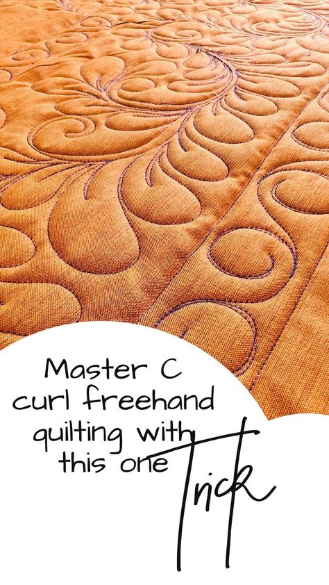 Bethanne Nemesh | Freemotion Machine Quilting Teacher | Reversing curls is a critical foundation free motion quilting skill. Here is a trick for getting them to roll correctly and not getting… | Instagram Free Motion Quilting Designs For Sashing, Freehand Longarm Quilting, Domestic Machine Free Motion Quilting, Zentangle Quilting Patterns, Negative Space Quilting, Quilting Sashing Designs, Longarm Free Motion Quilting Designs, Continuous Line Quilting Designs, Quilting Stencils Templates Free