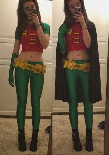 Robin Female Costume, Robin Cosplay Dc, Robin Cosplay Teen Titans, Robin Halloween Costume Women, Duo Halloween Costumes Sisters, Dc Costumes Female, Robin Teen Titans Costume, Robin Costume Women, Female Robin Costume