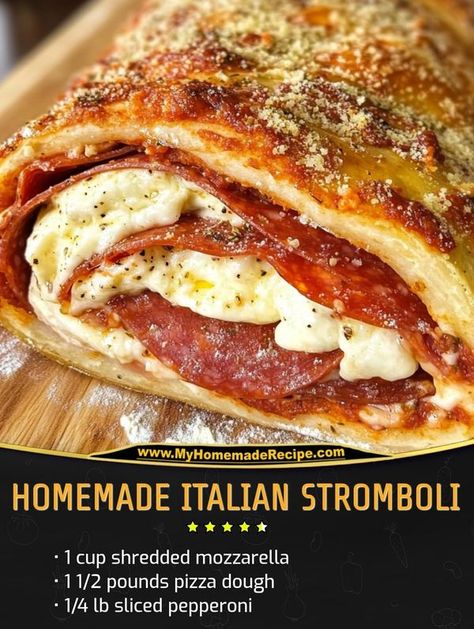 Stromboli With Pizza Dough, Italian Stromboli Recipe, Stromboli Italian, Golden Pizza, Italian Stromboli, Stromboli Recipes, Stromboli Recipe Easy, Homemade Stromboli, Stromboli Recipe