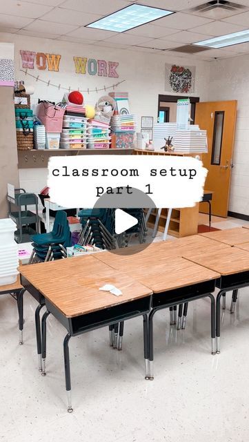 Madison | Falling for 1st on Instagram: "Here is part 1 of my classroom setup! Stay tuned for more as I finish putting my room together 💖  #classroomsetup #classroomideas #firstgradeteacher #teachersofinstagram" Classroom Tour Elementary, Classroom Setup Elementary Layout, Fundations Classroom Set Up, Tiny Classroom Setup, Classroom Setup With Tables, Grade 5 Classroom Setup, Classroom Set Up Ideas Layout Elementary, Grade 3 Classroom Setup, Small Classroom Setup Layout