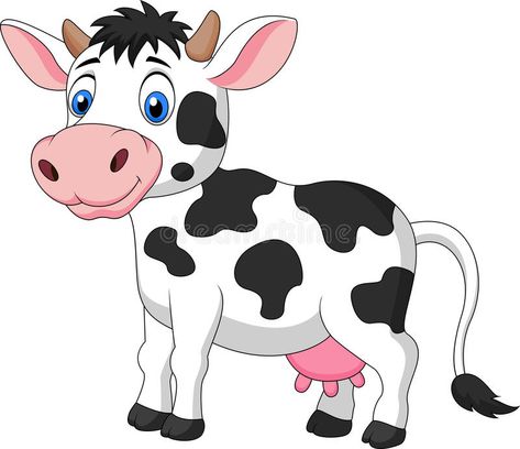 Cute cow cartoon royalty free illustration Cartoon Sitting, Cow Cartoon, Inkscape Tutorials, Cow Vector, Cow Drawing, Cow Clipart, Purple Cow, Cow Pictures, Cartoon Cow