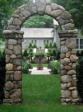 VINTAGE GARDEN – Ridgefield CT Garden Archways, Luxury Contemporary Interior Design, Ridgefield Ct, Stone Walls Garden, Garden Archway, Stone Archway, Stone Wall Design, Garden Arches, Stone Arch