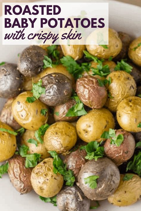 Colorful Potatoes Recipes, Tri Colored Potatoes Recipes, Roasted Tri Color Potatoes, Tricolor Potatoes Recipes, Rainbow Potatoes Recipes, Tri Color Potatoes Recipes, Sides For Tri Tip Dinner, Tri Tip Side Dishes, Tri Tip Sides