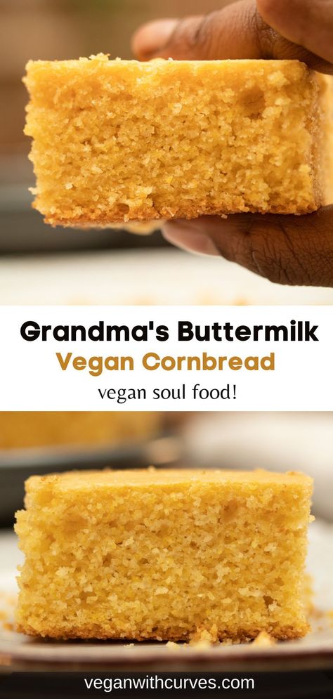 Best Vegan Cornbread Recipe, Vegan Honey Cornbread, Whole Food Plant Based Cornbread, Vegan Gluten Free Cornbread Recipe, Best Vegan Cornbread, Vegan Gf Cornbread, Alkaline Cornbread Recipe, Plant Based Cornbread Recipe, Vegan Greens Southern