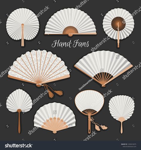 Chinese fans. Japanese traditional hand fan set vector illustration, vintage woman paper fans isolated #Ad , #AD, #traditional#hand#fan#Chinese Hand Fans Diy, Paper Hand Fans, Leaves Doodle, Chinese Fans, Air Fan, Chinese Fan, Antique Fans, Paper Fan, Instruções Origami