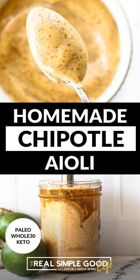 5-Minute Homemade Chipotle Aioli Keto Chipotle Sauce, Chipotle Aoli Recipe, Blender Recipes Dinner, Aioli Recipes, Homemade Aioli, Keto Condiments, Homemade Chipotle, Aioli Sauce, Chipotle Aioli