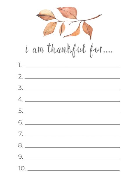 Count your blessings with this Thanksgiving Thankful List printable. #thanksgivingprintable #fallprintable #thankfulprintable Thankful List Printable, Gratitude List Ideas Thankful For, Thanksgiving Notes Thankful For, I’m Thankful For, I Am Thankful For, I Am Thankful For Printable, Thankful For Printable, Thanksgiving List, Thankful Journal