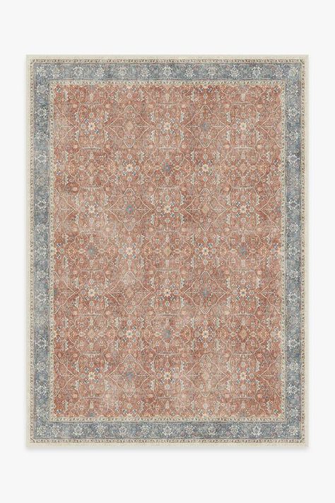 Celestine Coral Rug | Washable Rug | Ruggable Colorful Craftsman, La Apartment, Coral Rug, Ski Condo, Airbnb Ideas, Rugs Washable, Black White Rug, Condo Ideas, Room Refresh