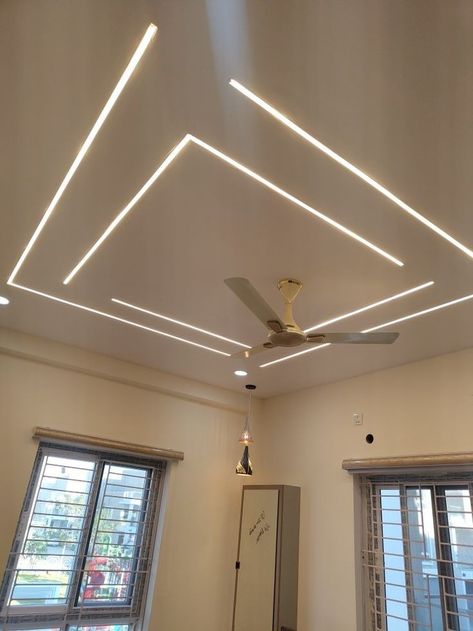 False Ceiling Profile Light Design Hall, Profile Ceiling Design For Living Room, Profile Light Ceiling Design For Office, Pop Design For Office Ceiling, Profile Light Celling Design, Hall Profile Light Ceiling, Modern False Ceiling Design For Hall, Kitchen Fall Ceiling, False Ceiling Design For Office