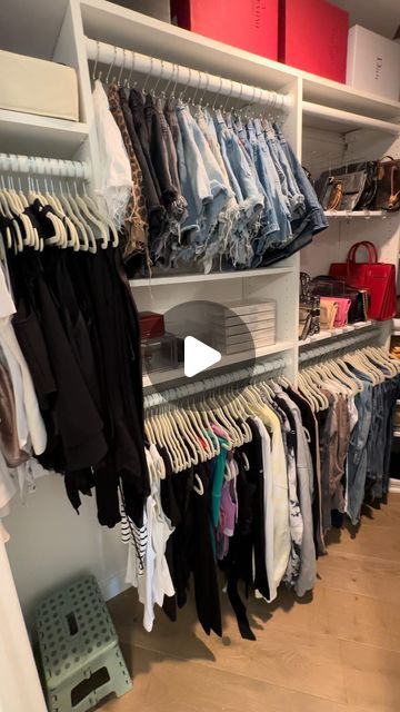 Jennifer Cohen on Instagram: "PRIME DAY DEALS🏆 comment “PRIME” for everything you need to create an organized home for less 🙌🏻 . . . . . . . #amazon #amazonhome #amazonhomefinds #amazonorganization #organization #amazonprime #amazondeals #amazongadgets #amazonmusthaves #amazonfavorites" Organizing Tank Tops In Closet, Short Organization Closet, Closet Gadgets, Indian Closet Organization, Arrange Closet, Bra Organization Ideas, Apartment Closet Organization Ideas, Bedroom Closet Organization Ideas, Bedroom Closet Organization