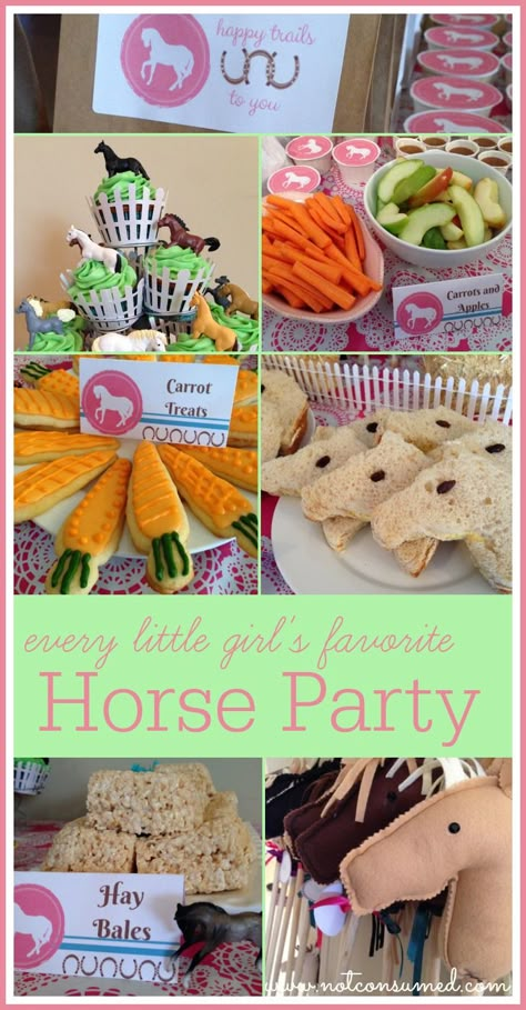 Horse Party Printables and Ideas Horse Party Snack Ideas, Equestrian Birthday Party Ideas, Horse Themed Food Ideas, Horse Birthday Party Ideas For Boys, Horse Birthday Party Food Ideas, Horse Themed Snacks, Horse Party Snacks, Horse Themed Food, Horse Girl Birthday Party