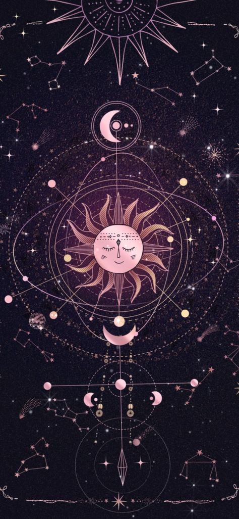 Sun Moon And Stars Wallpaper, Sun Moon Stars Wallpaper, Moon And Stars Wallpaper, Witch Wallpaper, Future Wallpaper, Gothic Wallpaper, Witchy Wallpaper, Celestial Art, Wallpaper Space