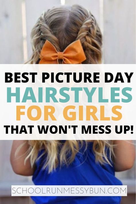 Picture Day Hair For Preschool, Best Picture Day Hairstyles For Kids, School Photos Hair Ideas, Simple Picture Day Hairstyles For Kids, Girl Hairstyles For Photoshoots, School Day Pictures Hairstyles, Picture Day Hair Kindergarten, Hairstyles For Family Pictures Daughters, School Pictures Hairstyles Kids