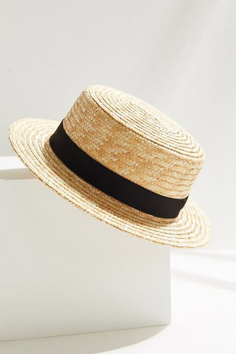 Straw Hat Aesthetic, Straw Hats Outfit, Straw Boater Hat, Hat Aesthetic, Straw Boater, Crochet Hat For Women, Polka Dot Sweater, Boater Hat, Wide Brim Sun Hat