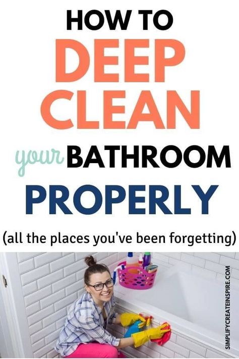 Is your bathroom in need of a deep cleaning? If your bathroom is starting to look a little worse for wear, read on! I will show you how to deep clean your bathroom in a step-by-step guide that will have it looking like new in no time! This is the ultimate bathroom deep cleaning checklist to take the overwhelm out of cleaning your space. Bathroom deep clean checklist for how to clean a shower, how to clean a toilet and all the other areas of the bathroom that need to be deep cleaned. Bathroom Deep Cleaning Checklist, Bathroom Deep Cleaning, Clean Your Bathroom, Deep Clean Bathroom, Deep Cleaning Checklist, Deep Cleaning House, Deep Cleaning Hacks, Cleaning Inspiration, Declutter And Organize