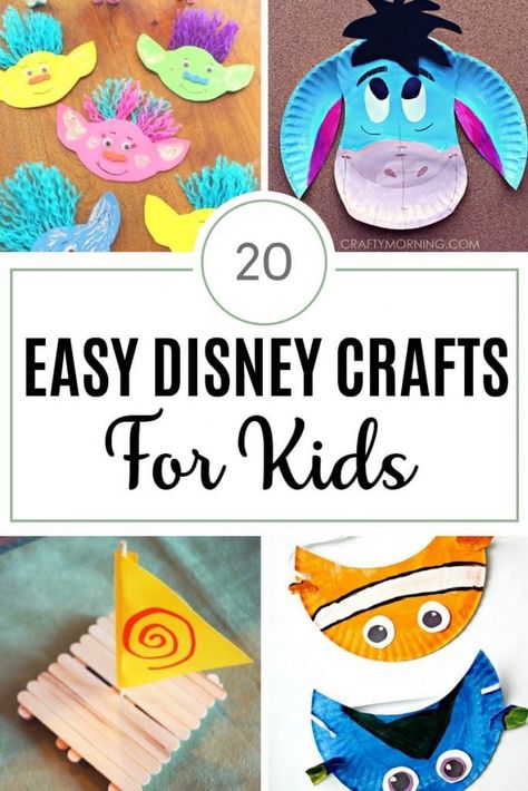 When your kids want to enjoy their favorite Disney movie another way, let them do these easy Disney crafts for kids and have a fun time. #disney #disneycrafts #craftsforkids Easy Disney Crafts For Kids, Easy Disney Crafts, Disney Crafts For Kids, Disney Activities, Disney Diy Crafts, Tema Disney, Crafts For Teens To Make, Crafts For Boys, Art Disney