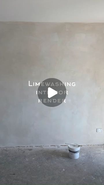 Lakehouse Gold Coast on Instagram: "Four easy steps to lime wash interior rendered walls! We used the colour Mykonos from #bauwerk #limewash #renovation #featurewall" Behr Lime Wash, Lime Wash Gray Wall, Farrow And Ball Limewash Paint, Limewash Arch Wall, Rendered Walls Interior, Limewash For Fireplace, Limewash In Bathroom, Limewash Walls Concrete Floor, Limewash Grey Wall