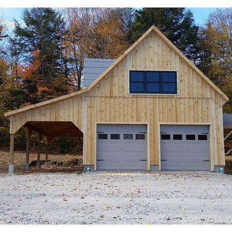 Prefab Two Car Garages - Custom Barns and Buildings - The Carriage Shed Barn Garage Plans, Garage Building Plans, Barn Style Garage, Prefab Garages, Garage Plans With Loft, Pole Barn Garage, Carriage House Garage, Barn Apartment, Garage Guest House