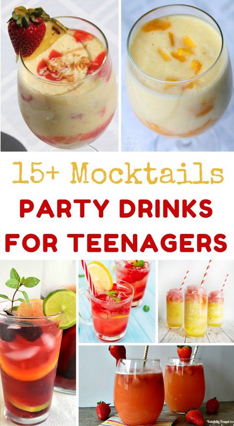 Prom Drink Ideas, Cocktails For Teens, Cute Non Alcoholic Drink Recipes, Fun Drinks Nonalcoholic Easy, Sprite Drinks Non Alcoholic, Mocktails For Teens, Teen Mocktail Bar, Cheap Mocktails Non Alcoholic, Drinks To Make At Home For Teens