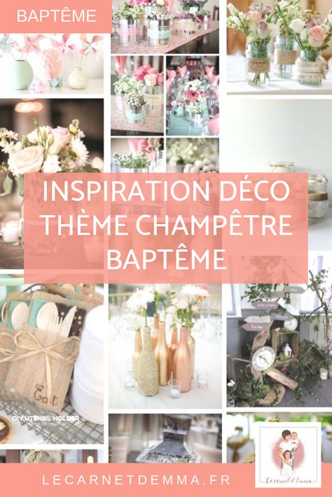 Inspiration déco thème champêtre pour un baptême mais également pour un mariage ou autres évènements familiales. Couleur gold, rose, vert pastel avec du bois et du tulles. Theme Bapteme, Deco Champetre, Garden Party, Gold Rose, Wedding Events, Lily, Pastel, Baby Shower, Table Decorations