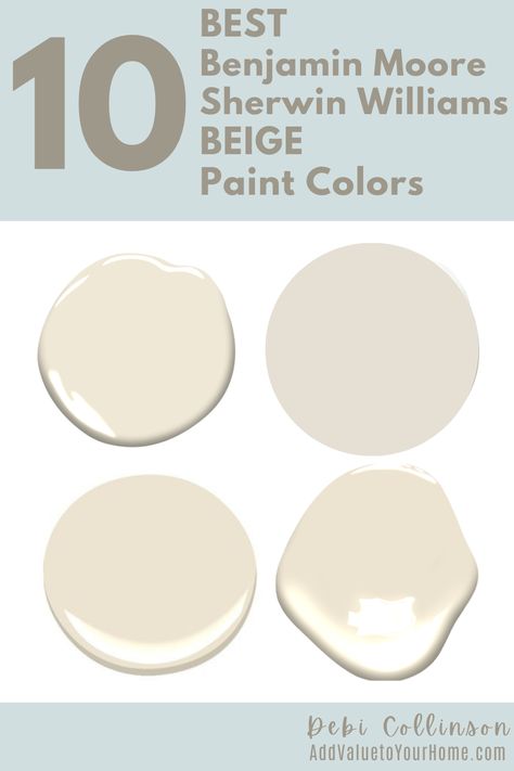 Not only is beige back in style, its the best new neutral and replacing the old favorites. Check out these 10 BEST Benjamin Moore & Sherwin Williams BEIGE Paint Colors. #beigepaintcolorsbenjaminmoore #beigepaintcolorssherwinwilliams Best Behr Neutral Paint Colors Bathroom, Benjamin Moore Best Neutrals, Beige Paint Without Yellow Undertones, Benjamin Moore Big Bend Beige, French White Benjamin Moore, White Taupe Paint Color, Best Light Tan Paint Color Benjamin Moore, Nuetral Pallete Paint Benjamin Moore, Trending Beige Paint Colors