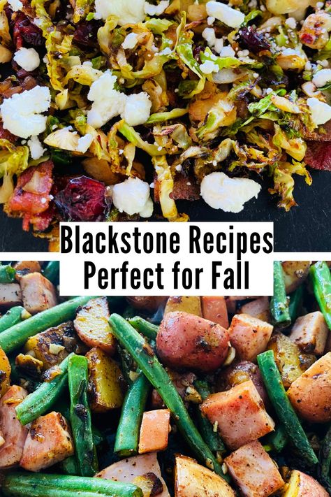 brussel sprouts and ham and green beans Flat Top Grill Recipes Vegetarian, Fall Dinner Recipes Blackstone, Black Stone Fall Recipes, Dinner Ideas For Blackstone Griddle, Grilling Recipes Fall, Flat Iron Recipes, Fall Blackstone Meals, Easy Black Stone Dinners, Blackstone Grill Side Dishes