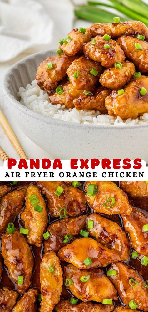 Homemade Crispy Chicken, Panda Express Orange Chicken Recipe, Crispy Chicken Bites, Panda Express Orange Chicken, Kfc Chicken Recipe, New Air Fryer Recipes, Homemade Chinese, Homemade Chinese Food, Air Fried Food