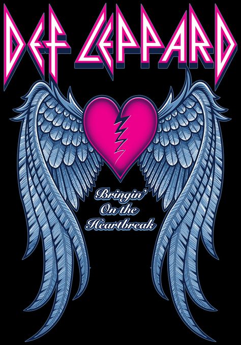 Def Leppard Tattoo, Def Leppard Art, Def Leppard Poster, Def Leppard Wallpaper, 80s Aesthetic Wallpaper, Def Leppard Band, Harley Davidson Artwork, Purple Gothic, Rock N Roll Art