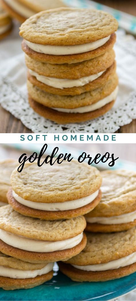 Golden Oreo, Crazy For Crust, Low Carb Brownies, Vanilla Cookies, Vanilla Frosting, Sandwich Cookies, Cookie Desserts, Sweets Treats, Healthy Dessert