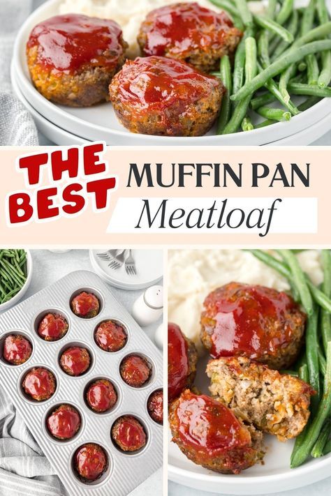 Try this easy Muffin Pan Meatloaf recipe for perfectly portioned, juicy mini meatloaves! Made in less than 30 minutes, these individual meatloaves are great for busy weeknight dinners, meal prep, or a fun twist on a family classic. Kids love this dinner! Muffin Pan Meatloaf Recipes Easy, Meatloaf Recipes Cupcakes Muffin Tins, Meatloaf In Muffin Pans Recipe, Easy Mini Meatloaf Muffins, Muffin Meatloaf Recipes, Muffin Pan Meatloaf Recipes, Muffin Tin Meatloaf Recipes, Individual Meatloaves, Healthy Mini Meatloaf