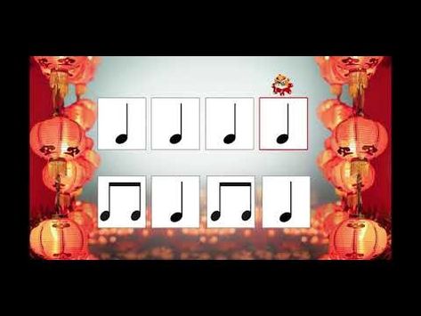 Chinese New Year Rhythm Play Along - YouTube Chinese New Year Music, New Year Music, Chinese New Year, Google Slides, Music