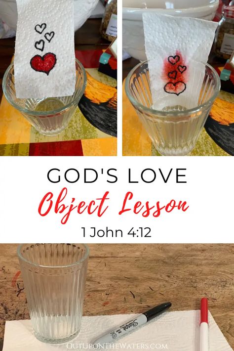 Object Lessons For Teens, Love Object Lesson For Kids, Quick Bible Lessons For Kids, Summer Bible Lessons For Kids, Love Object Lesson, Bible Experiments, Free Sunday School Lessons For Kids, Bible Science Experiments, Fun Bible Lessons For Kids