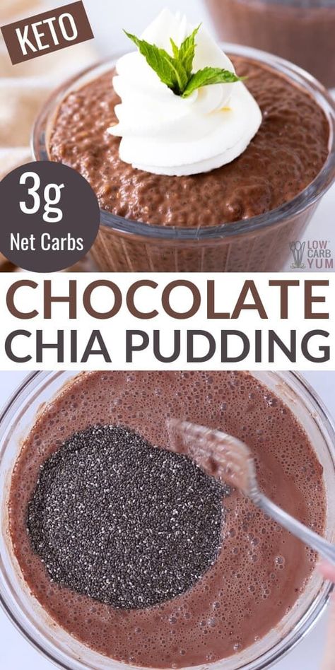 Jul 3, 2020 - This easy low-carb chocolate chia seed pudding recipe is so easy to prepare. It's a simple and healthy dessert that can be made in minutes. Chocolate Chip Chia Pudding, Chocolate Coconut Chia Seed Pudding, Chia Seed Pudding Without Maple Syrup, Cocoa Chia Seed Pudding, Gc Control Melaleuca Recipes, Low Calorie Chia Pudding, Over Night Chia Pudding, Chia Pudding Chocolate, Keto Chia Seed Pudding